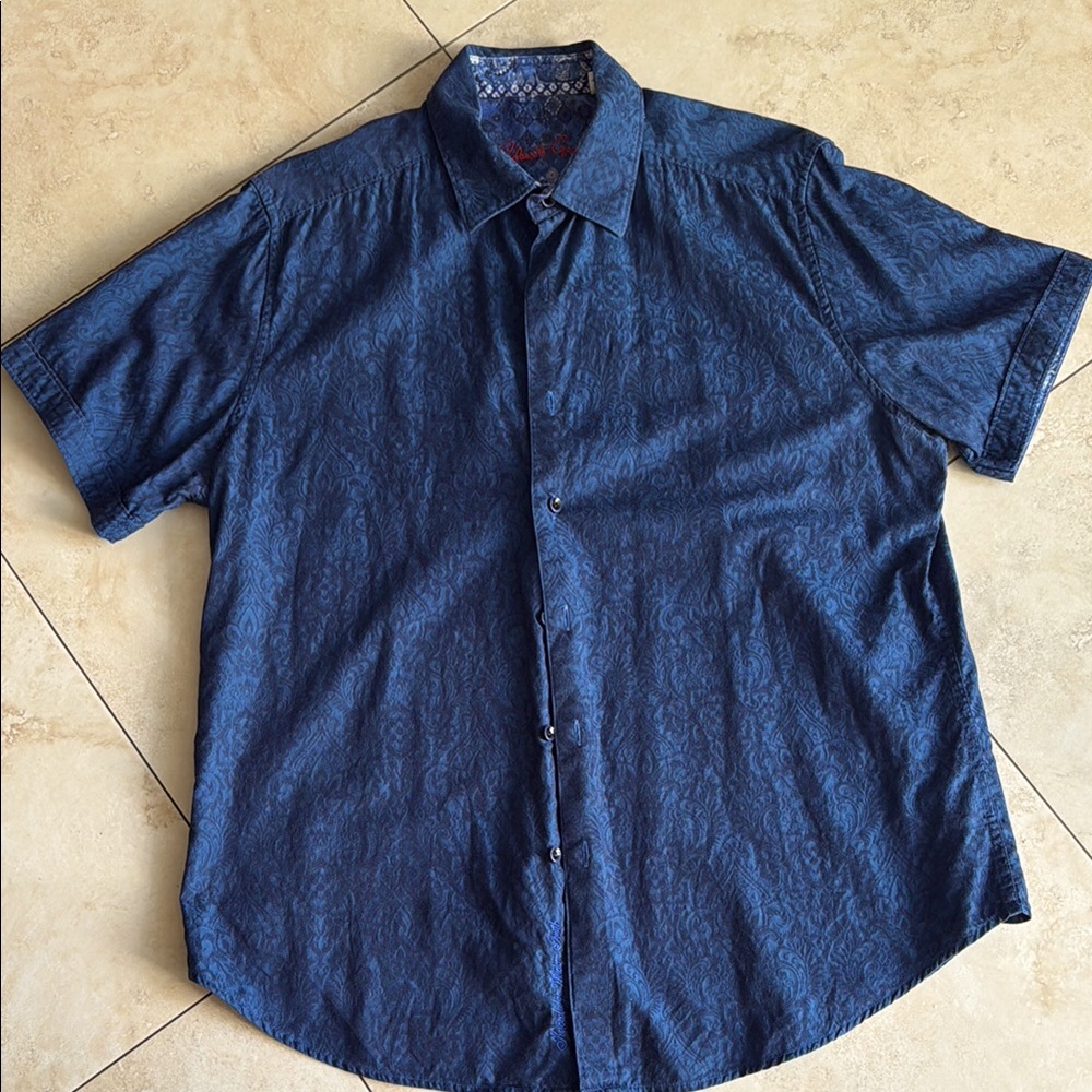 Robert Graham *NEW* Paisley Print Men's Blue Shirt- Size Large